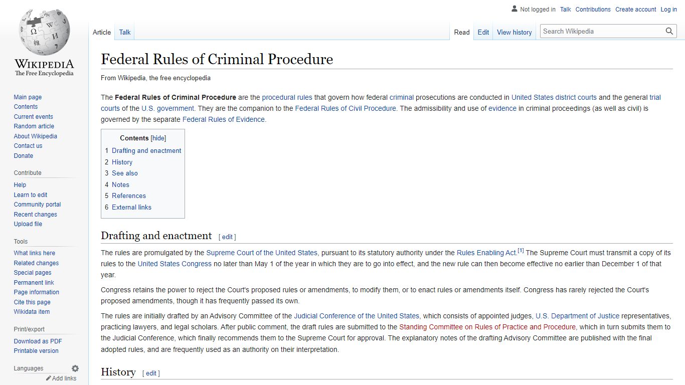 Federal Rules of Criminal Procedure - Wikipedia