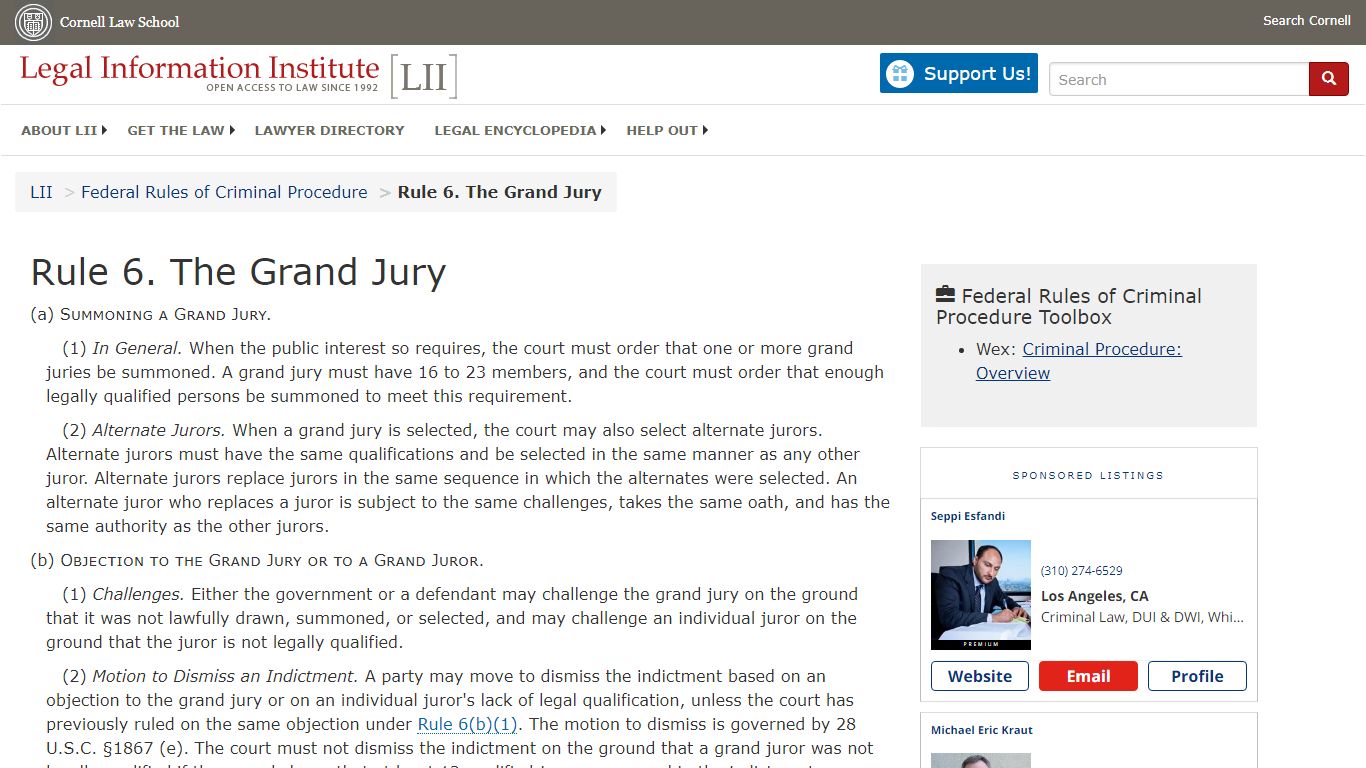 Rule 6. The Grand Jury | Federal Rules of Criminal Procedure | US Law ...